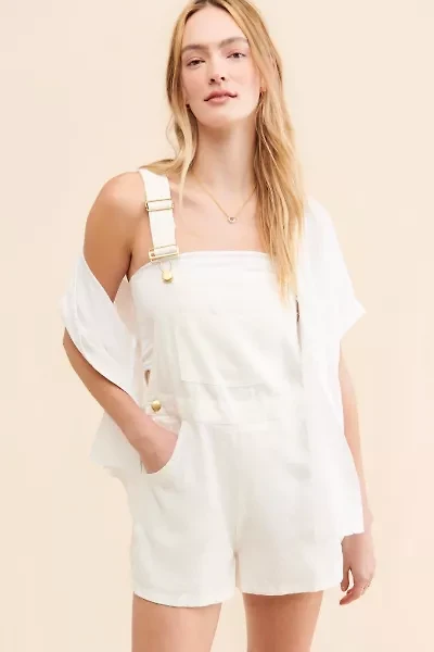 WeWoreWhat Relaxed Linen Blend Shortalls