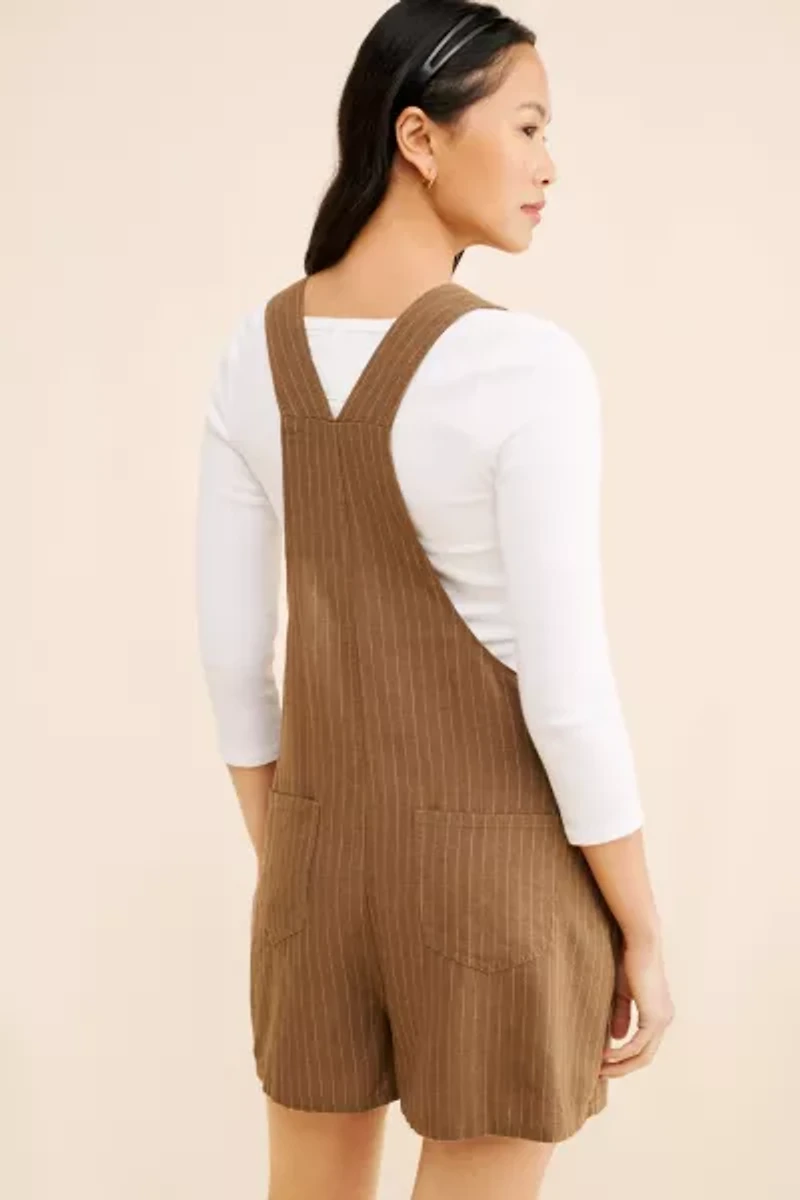 WeWoreWhat Relaxed Linen Blend Shortalls
