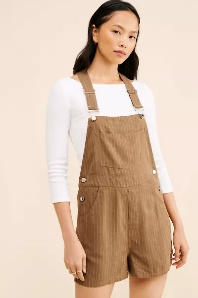 WeWoreWhat Relaxed Linen Blend Shortalls