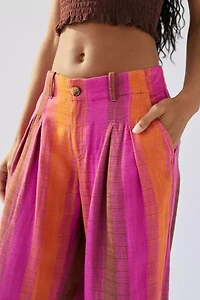 Martina Linen Mid-Rise Trousers