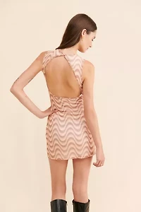 Daisy Street Mesh Backless Mini Dress