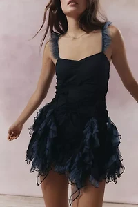 Elizabeth Textured Ruffle Mini Dress