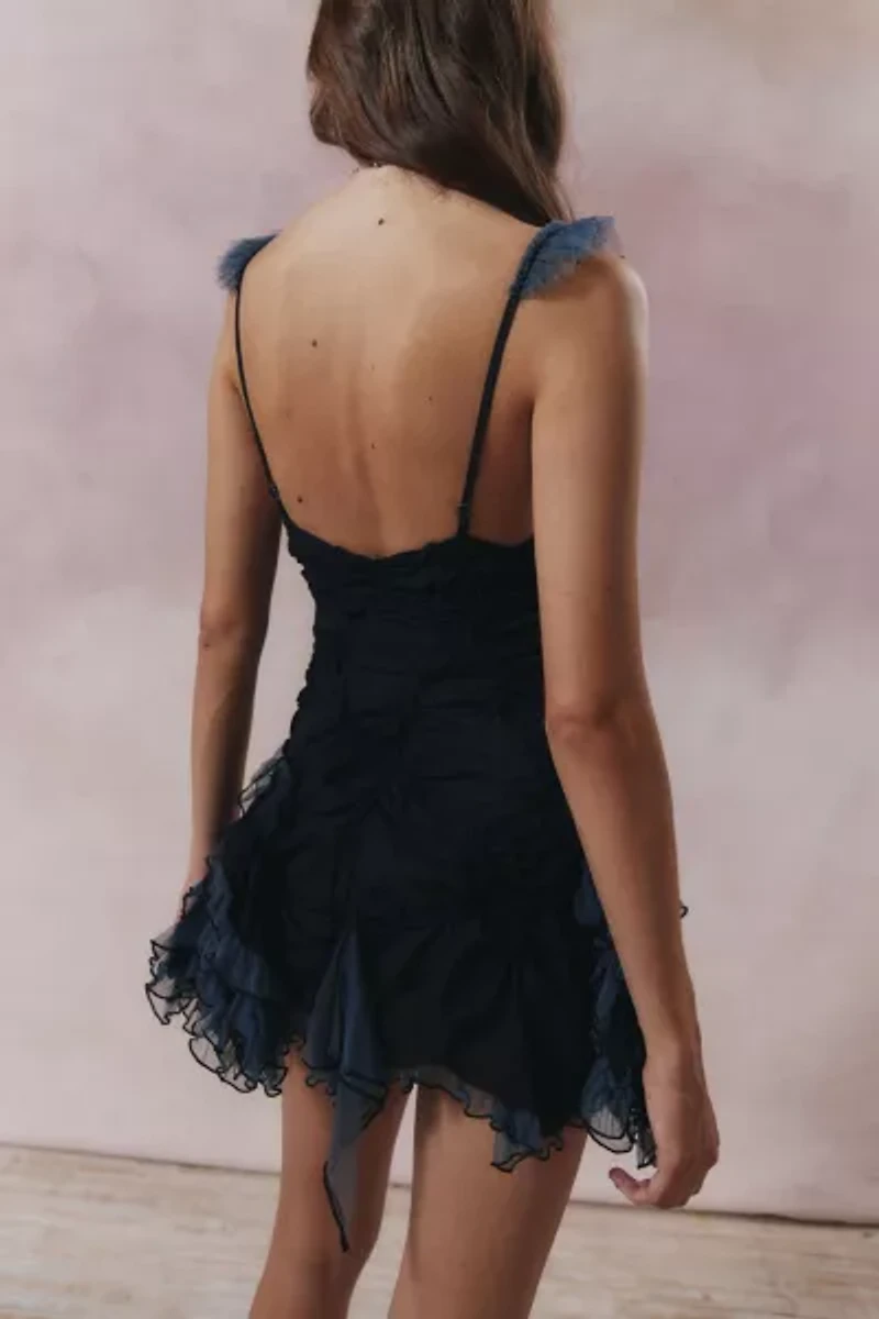 Elizabeth Textured Ruffle Mini Dress