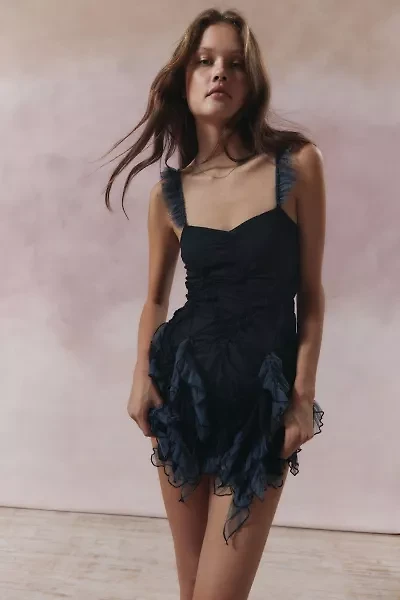 Elizabeth Textured Ruffle Mini Dress