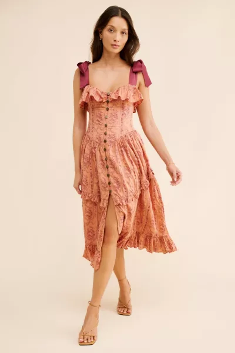 Kristin Button Front Midi Dress