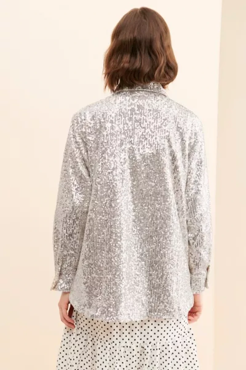 BB Dakota Glitter Sweet Shirt Jacket