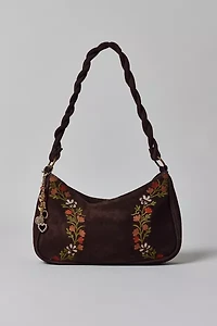 Kimchi Blue Ava Floral Suede Shoulder Bag