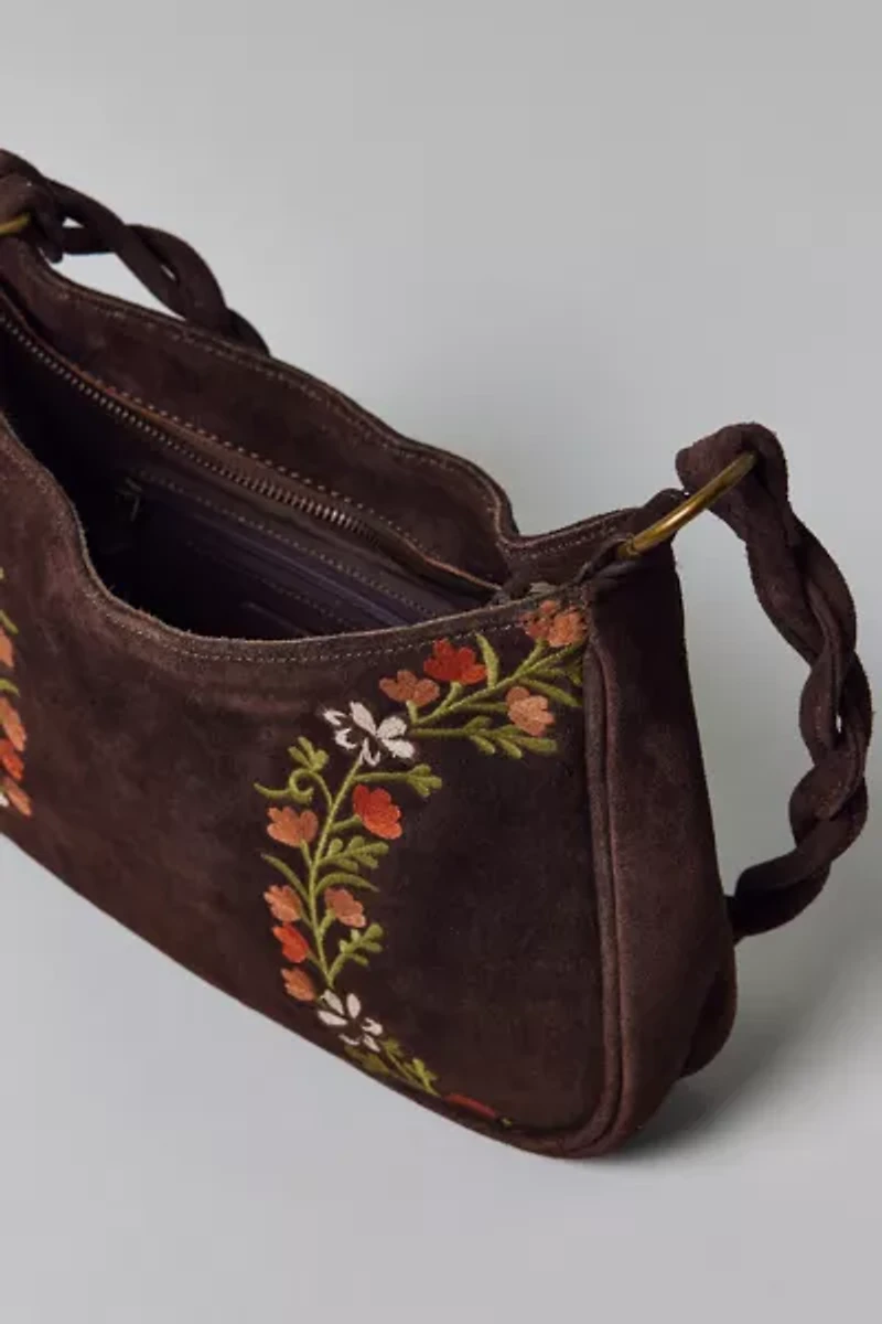 Kimchi Blue Ava Floral Suede Shoulder Bag