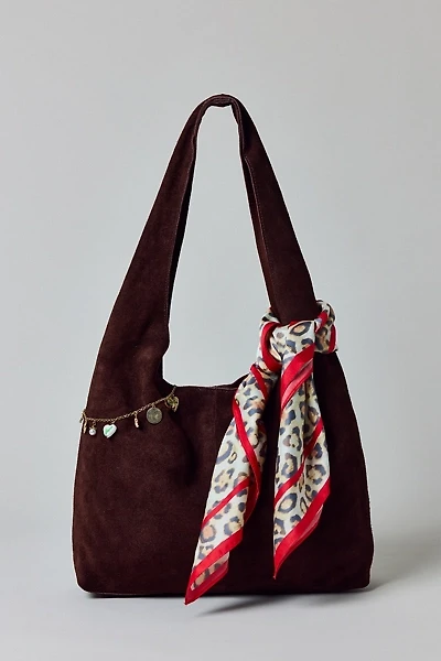 Mini Boston Bow Suede Shoulder Bag