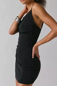 UO Do Not Disturb Ruched Drape Bodycon Mini Dress