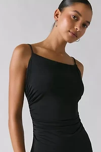 UO Do Not Disturb Ruched Drape Bodycon Maxi Dress