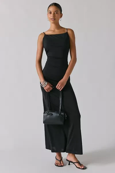 UO Do Not Disturb Ruched Drape Bodycon Maxi Dress