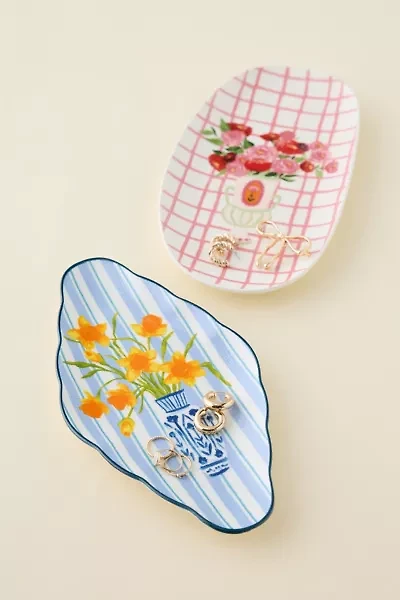 Floral Ceramic Trinket Tray