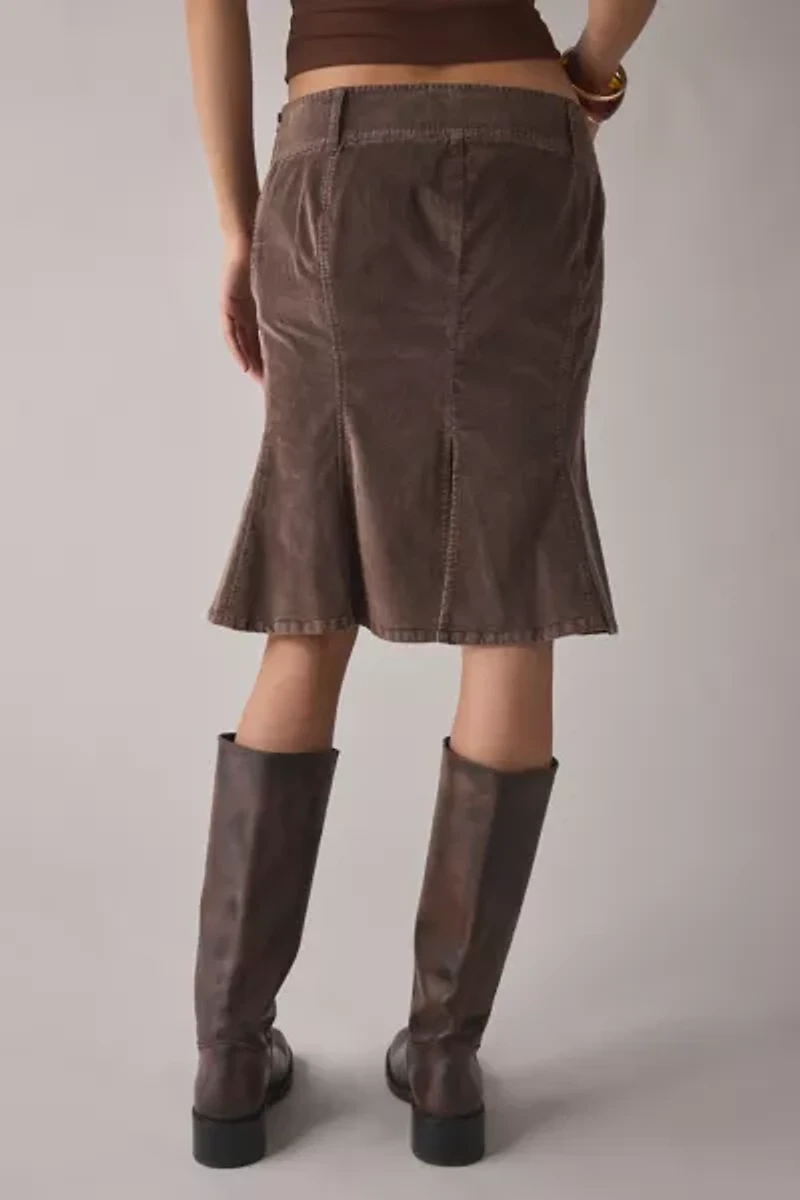 BDG Sara Corduroy Fishtail Knee-Length Skirt