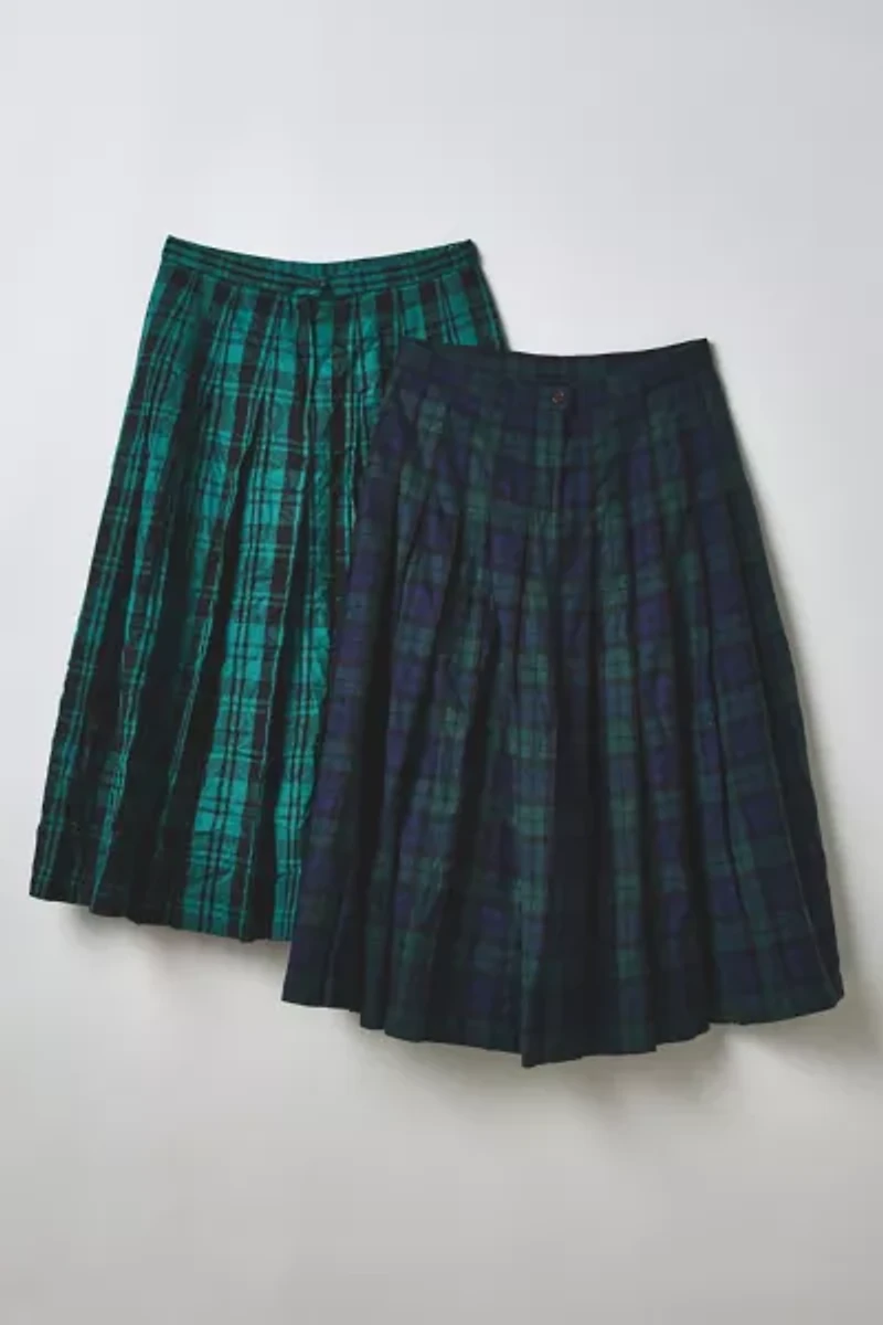 Vintage By UO Plaid Midi Skirt