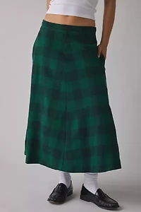 Vintage By UO Plaid Midi Skirt