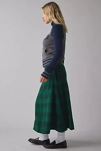 Vintage By UO Plaid Midi Skirt