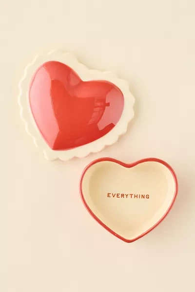 ban.do Heart Shaped Ceramic Trinket Box