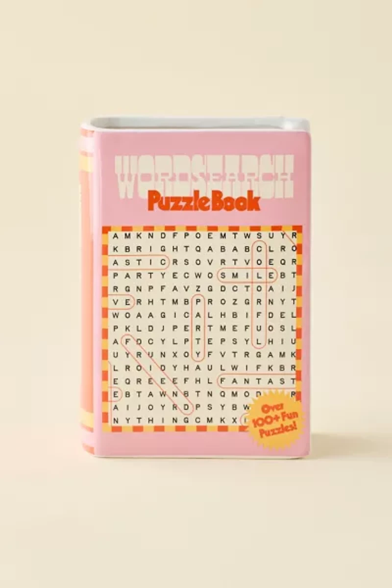 ban.do Word Search Book Ceramic Bookend Vase