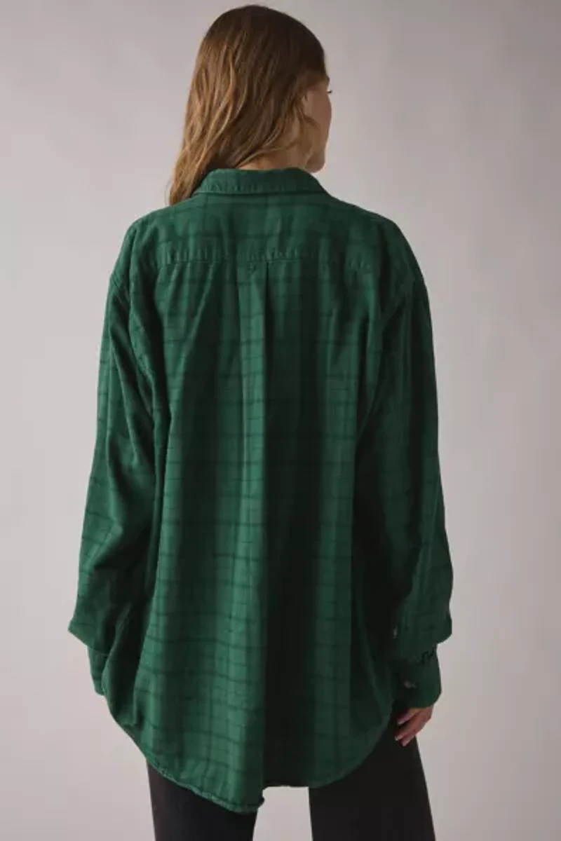 ReMADE By UO Overdyed Oversized Flannel Shirt