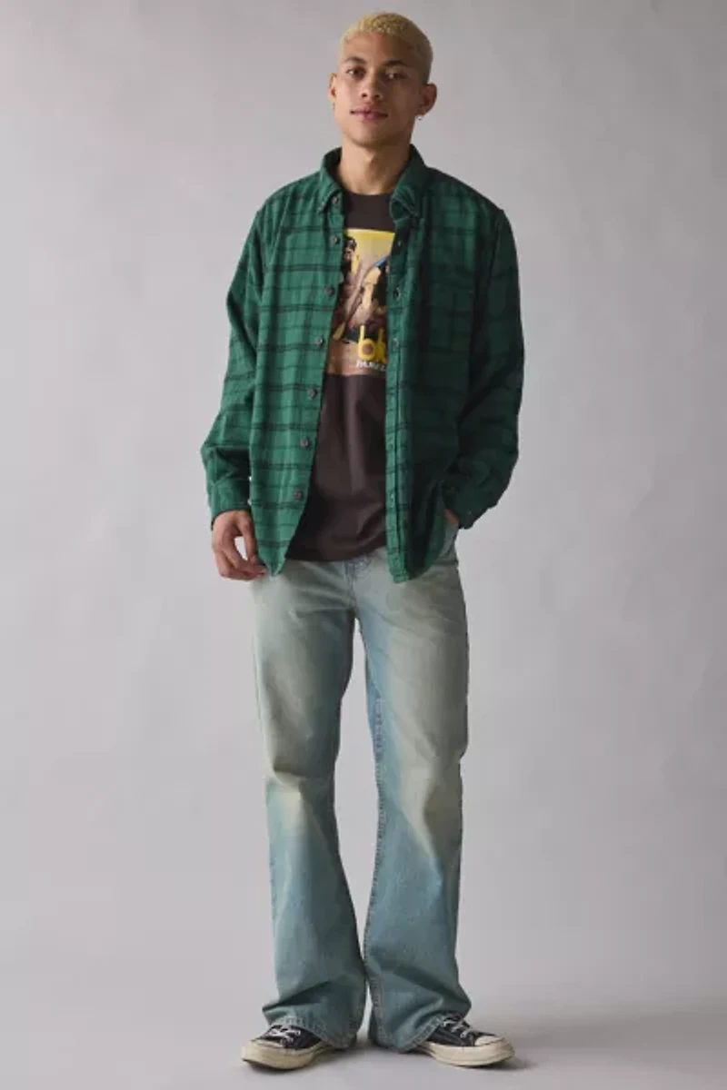 ReMADE By UO Overdyed Oversized Flannel Shirt