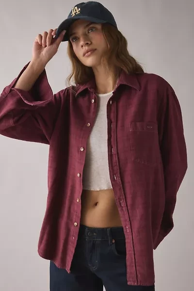 ReMADE By UO Overdyed Oversized Flannel Shirt
