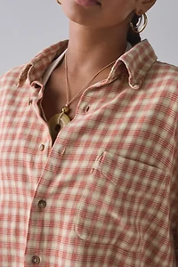 ReMADE By UO Overdyed Oversized Flannel Shirt