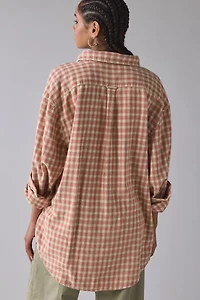 ReMADE By UO Overdyed Oversized Flannel Shirt
