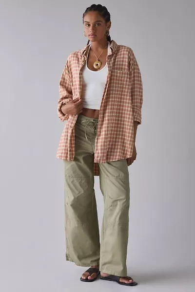 ReMADE By UO Overdyed Oversized Flannel Shirt