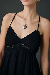 Kimchi Blue Thea Trapeze Lace Trim Hanky Hem Tunic Top