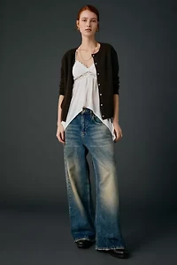 Kimchi Blue Thea Trapeze Lace Trim Hanky Hem Tunic Top