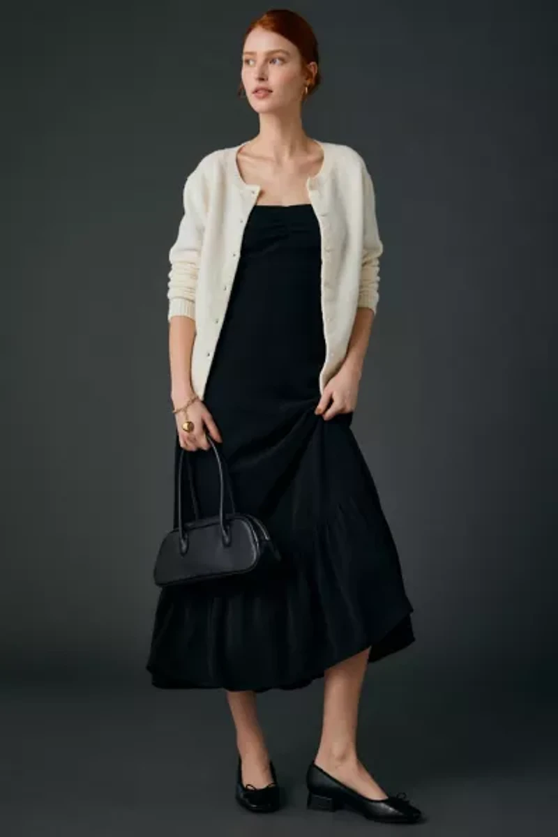 UO Over The Moon Flutter Sleeve Off-The-Shoulder Midi Dress