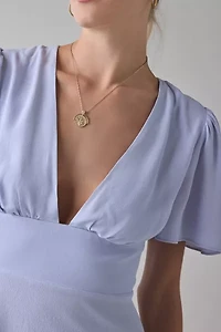 Kimchi Blue Dinner Date Plunging Flutter Sleeve Mini Dress