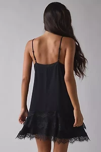 Kimchi Blue Up The Air Tiered Lace Slip Mini Dress