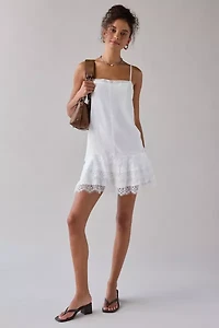 Kimchi Blue Up The Air Tiered Lace Slip Mini Dress