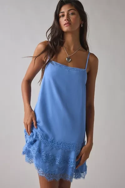 Kimchi Blue Up The Air Tiered Lace Slip Mini Dress