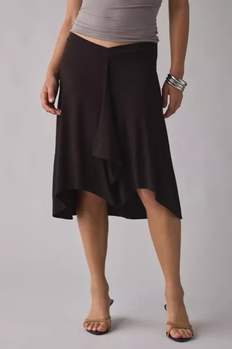 Motel Esmeray Asymmetric Ruffle Low-Rise Knee Length Skirt