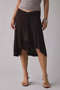 Motel Esmeray Asymmetric Ruffle Low-Rise Knee Length Skirt