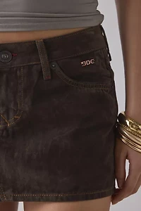 BDG Ultimate Velvet Flocked Denim Low-Rise Mini Skirt