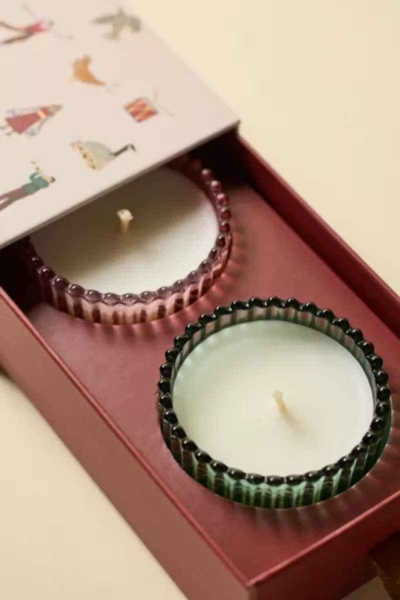 Paddywax Glass Holiday 2 oz Scented Candle Set