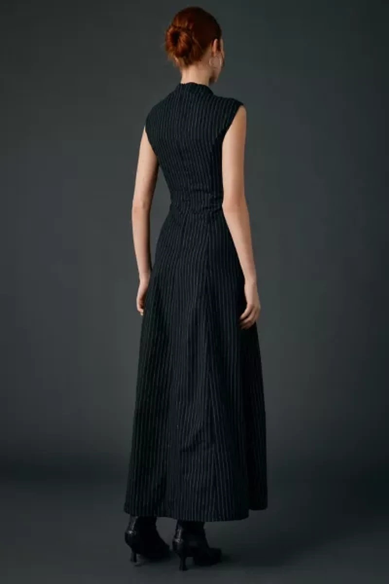 Daisy Street Avalon Pinstripe High Neck Maxi Dress