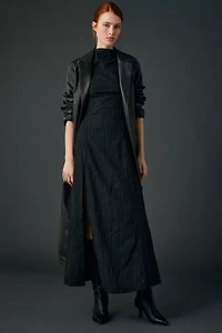 Daisy Street Avalon Pinstripe High Neck Maxi Dress
