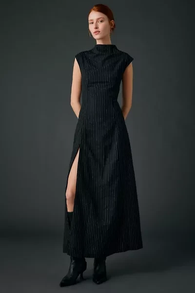 Daisy Street Avalon Pinstripe High Neck Maxi Dress