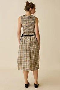 Daisy Street Nola Drop Waist Smocked Midi Dress