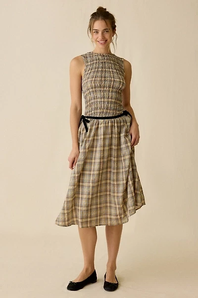 Daisy Street Nola Drop Waist Smocked Midi Dress