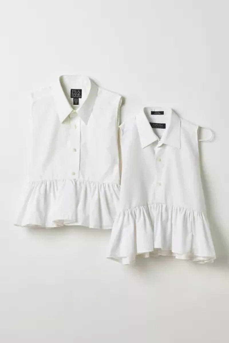 ReMADE By UO Cropped Peplum Button-Down Shirt