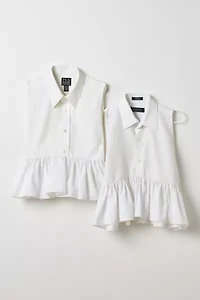 ReMADE By UO Cropped Peplum Button-Down Shirt