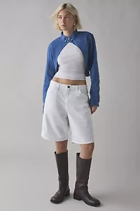 ReMADE By UO Denim Shirt Bolero Top