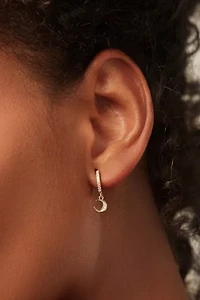 Ana Luisa Celeste Crescent Moon Huggie Hoops