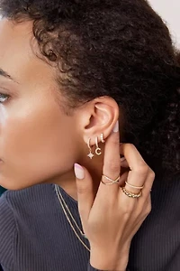 Ana Luisa Celeste Crescent Moon Huggie Hoops